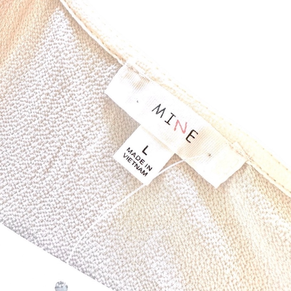 3/$30 ❤️ NWT Mine Ivory Off White Lace up boho blouse top tunic 3/4 sleeves Sz L - Picture 7 of 8